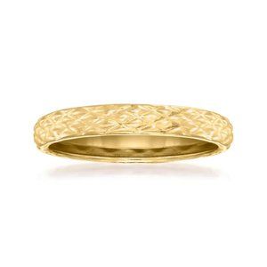 18kt yellow gold quilted textured ring size 6